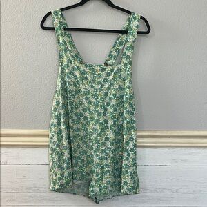 Urban outfitters blue and green floral romper